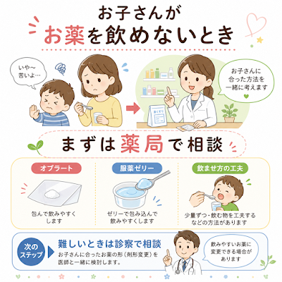 お子さんがお薬を飲めないとき